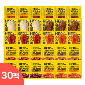 허닭 PICK 소스 스테이크 닭가슴살 맛보기 패키지, 30개, 100g