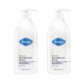 [소피정품] bioga 바이오가 밀크판테놀 바디워시&헤어 오일프리 1000ml 약산성 헤어 앤 바디 클렌저 바디워시 바이오가오일프리바디워시 남여공용 지성피부 플로럴향, 2개, 1L