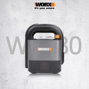 WORX 차량용 무선 진공청소기 WX030 듀얼노즐 흡입력 2단 세기 조절 20V, 베어메탈 패키지