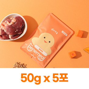 [하프팩] 이빨이 없어도 맛있게 먹을 수 있는 분말형 사료 페네밀 고양이용, 5개, 50g, 연어+오리