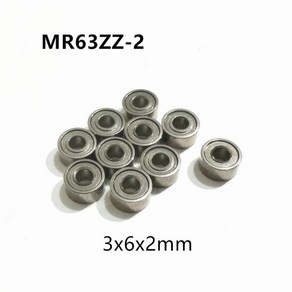 MR63ZZ-2 미니어처 딥 그루브 소형 볼 베어링 3x6x2mm, 10 개, ZZ Good 8000RPM, 10개