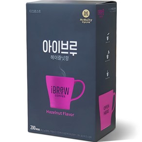 아이브루 헤이즐넛향 원두커피믹스, 200개입, 1개, 1g