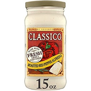 Classico Roasted Red Peppe Alfedo Pasta Sauce (15 oz Ja) Classico 로스트 레드 페퍼 알프레도 파스타 소스(15온스 병), 1개, 425g