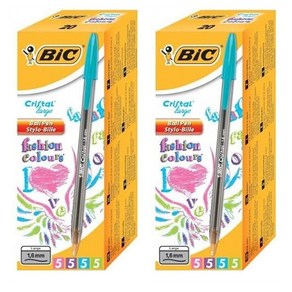 BIC 빅 크리스탈 패션 볼펜 4색 1.6mm 20개입 2팩 Cistal Fashion Ball Pen Assoted