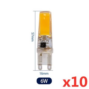 10 개/몫 LED G9 램프 220V 6W Led 전구 SMD 2835 3014 빛 교체 20W/30W/40W/50W 할로겐 라이트, 10개, 01 6W