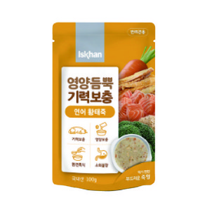 이즈칸 강아지 파우치 연어 황태죽 100g (죽형)