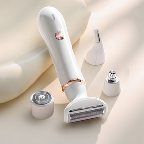 Fowod 바디제모기 다기능 휴대용 제모 4in1 전기면도기 모근제거기 코털정리, 흰색