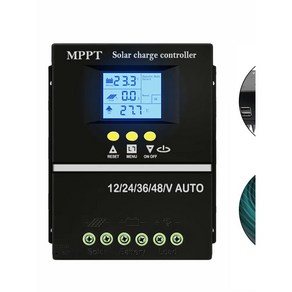 태양광 컨트롤러 MPPT 36V 충전식 조종기 60A 자동 48V 24V USB 12V, 1개