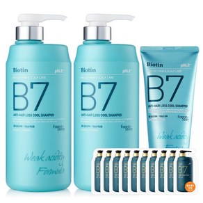 B7 안티헤어로스 약산성 쿨 탈모샴푸 1000ml 2개+200ml, 1개, 1L