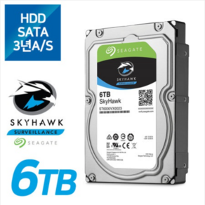 씨게이트 스카이호크 DVR HDD 6TB ST6000VX001 비디오전용하드 무상 3년 A/S, 1개