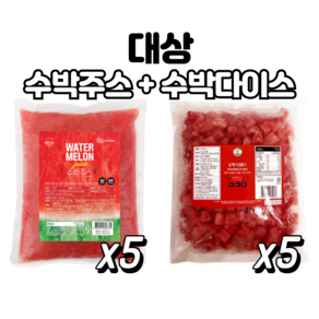 대상 수박주스 5kg + 수박다이스 5kg, 1개