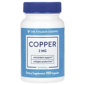 The Vitamin Shoppe 구리 2mg 캡슐 100정, The Vitamin Shoppe 구리 2mg 캡슐 1, 1개