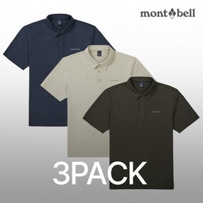 [3PACK] 몽벨 남성 소로나 카라 반팔 티셔츠_MW3FMMOH82B