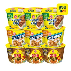 오뚜기 컵밥 차돌강된장보리밥 3개+카레 3개+참기름김치볶음밥 3개, 1세트, 259g