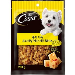 시저 NEW 프리미엄 간식 체다 치즈 웨이브, 280g, 80개