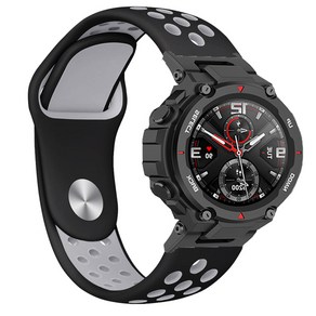 호환 Xiaomi Amazfit T Rex Po 팔찌 액세서리에 대한 Huami Amazfit T-ex 스포츠 시계 밴드 팔찌에 대한 교체 실리콘 스트랩, Black+Gay