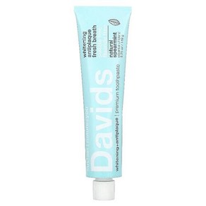 Davids 프리미엄 치약 미백 + 치석 제거 천연 스피어민트 149G 5.25OZ)