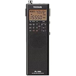 TECSUN 단파 라디오 AM FM 휴대용 경량 PL-360, 블랙