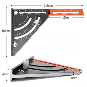 목공 삼각자 직각자 스피드 스퀘어 접이식 확장식 알루미늄 각도 조절 가능