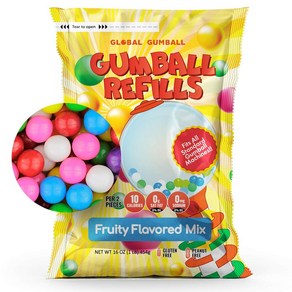 Global Gumball Gumball Machine Refill 글로벌 검볼 검볼 머신 리필 버블 검 454g 2팩, 2개