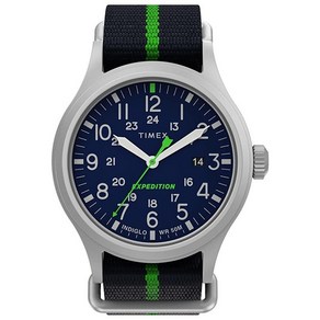 Timex 남성용 익스페디션 시에라 40mm 쿼츠 시계 (TW2V22800VQ), 블루