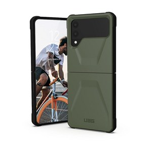 URBAN ARMOR GEAR UAG 삼성 갤럭시 Z 플립 4 케이스 2022 전용 디자인 그린 올리브 민간인 매끄러운 초박형 충격 흡수 보호 커버