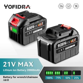 Yofida 마키타 전동 공구용 충전식 리튬 이온 배터리 388VF 배터리 22500mAh 15000mAh 928VF, 3)1X388VF1 Chage, 3)1X388VF1 Chage