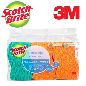 3M 스카치 브라이트 Scotch Bite 다용도 도트 수세미 12개, 1개, 12개입