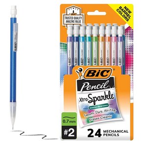 빅엑스트라 스파클 샤프 펜슬 0.5mm 0.7mm 24개입 (2종 택1) BIC Xta-Spakle Pencil, 24개