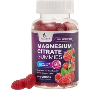 마그네슘 시트레이트 100mg 60구미 고함량 미국산 라즈베리향 Magnesium