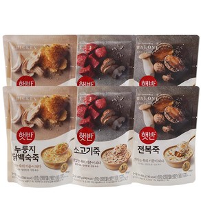 비비고 소고기죽 420g x 3p + 누룽지 닭백숙죽 420g x 3p 세트, 1세트