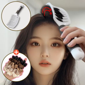멜리 뿌리가 살아나는 볼륨업 헤어 브러쉬 빗 드라이빗, 1개, T008C (화이트)