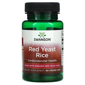 Swanson Red Yeast Rice Cadiovasula Health 60 Veggie Caps, 1개, 60정