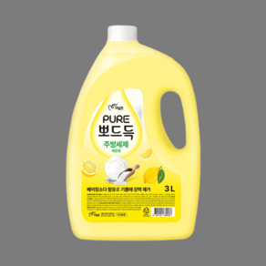 [대용량] 피죤 퓨어 주방세제 뽀드득 주방세제 레몬향, 3L, 1개