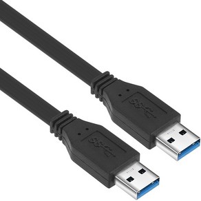 넷메이트 NMC-UA303F USB3.0 A to A 플랫 케이블 0.3m 블랙, 선택없음