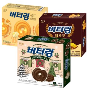 해태 버터링 딥 티라미수 쿠키 155g 1 딥초코 155g 1 골드 194g 1 (총3), 1세트, 504g