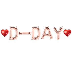 D-DAY 은박 풍선 하트 풀세트, 01.로즈골드-D-DAY