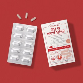 뉴트리랩스 혈당 앤 100억 유산균 450mg 바나바잎 프로바이오틱스 장건강, 1박스, 60회분