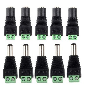 10pcs 12V DC 전원 커넥터 플러그 잭 남성 여성 소켓 배럴 CCTV 카메라 용 2.1mm x 5.5mm 어댑터 LED 스트립 공급 터미널, 5Pais, 10개