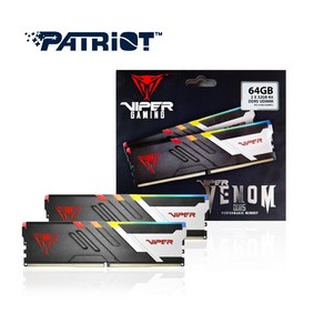 패트리어트 DDR5 64G PC5-41600 CL40 VIPER VENOM RGB 패키지 메모리 (32Gx2) 파인인포, 1개, 선택하세요, 2개