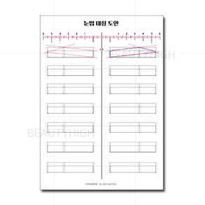 (2종택) 눈썹대칭 도안지 100매 (반영구 연습 재료), 01_눈썹대칭 도안지 100매