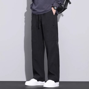 ANYOU 남자 와이드팬츠 미니멀 카고바지 루즈핏 스트릿패션