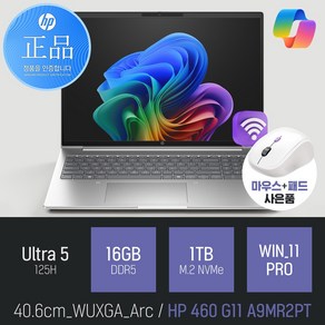 HP 프로북 460 G11 A9MR2PT 16인치 AI 사무용 노트북, WIN11 Po, 16GB, 1TB, 실버