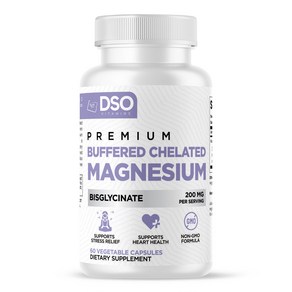 [미국직배송] 버퍼드 킬레이티드 마그네슘 DSO Buffeed Chelated Magnesium, 1개, 60정