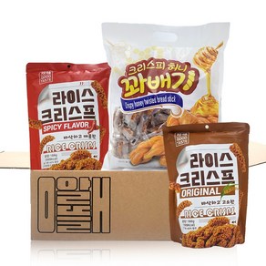 알뜰애 맛있는 크리스피 허니꽈배기 530g+라이스크리스프 매콤 188g+고소 188g, 1개