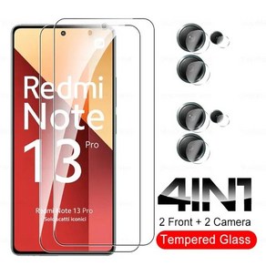 Redmi Note 13 13 Po 5G 카메라 렌즈 샤오미 Redmi Note 13 Po 4G 보호 강화 유리 화면 보호대 8in 1, 04 RedmiNote 13 Po 4G, 02 2 Font 2 Lens