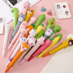 FOOI 스퀴시 볼펜 말랑 중성펜 0.5mm 32종, 15. 옥수수