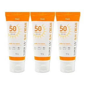 예쁜얼굴 슈퍼 UV 썬크림 SPF 50+ PA++++ 자외선차단 미백 톤업 주름개선 선크림, 50g, 3개