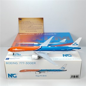 NG Models KLM 비행기 모형 다이캐스트 B777-300ER PH-BVA 1:400, 73040, 1개