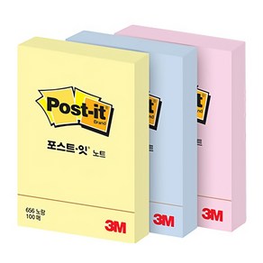 3M 포스트잇 656 스탠다드노트 접착메모지 점착 노트, 분홍